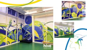 sports hall wall graphics